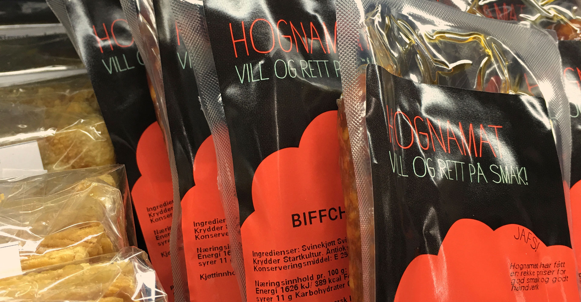 produkter fra Hognamat til salgs på Søberg gård
