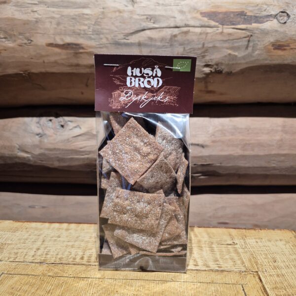 Huså Brød dipkjeks til salgs på Søberg Gård