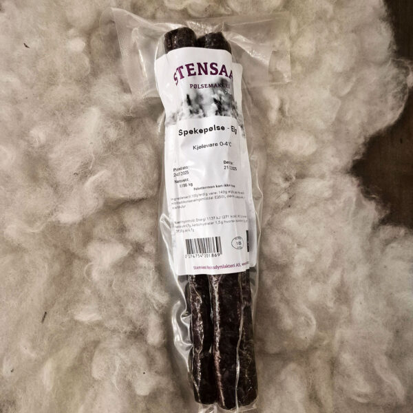 Elgpølse fra Stensaas Reinsdyrslakteri