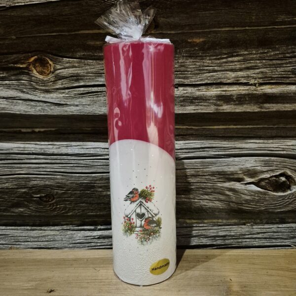 Kubbelys hus med dompapp 7x25cm