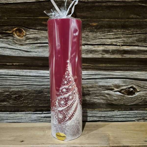 Kubbelys rødt juletre 7x25cm