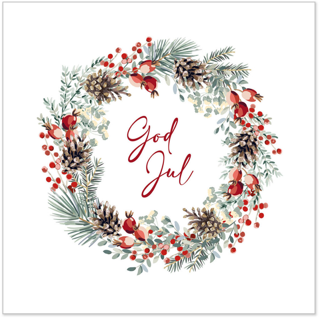 Serviett God Jul krans