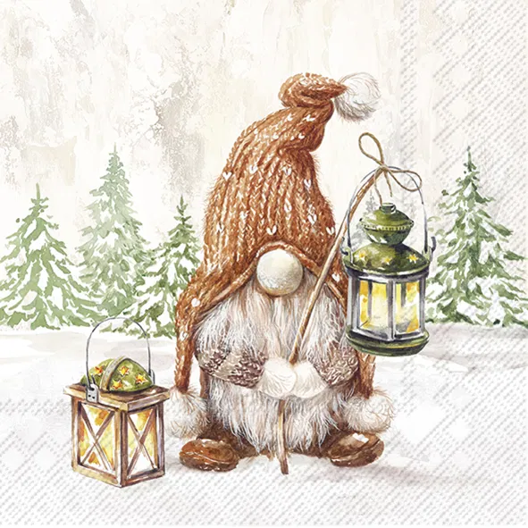 Serviett nisse med lykt