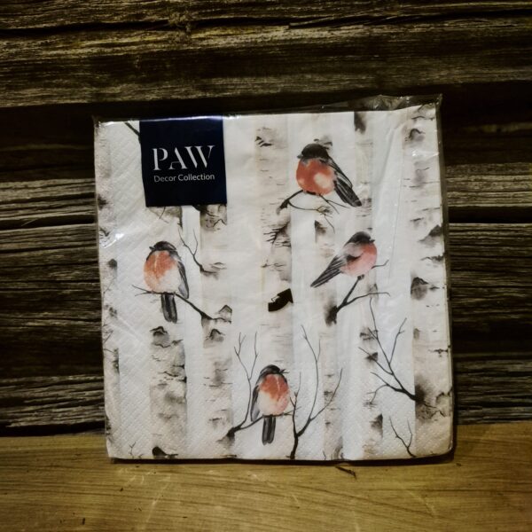 Serviett dompapp bjørk 33x33cm