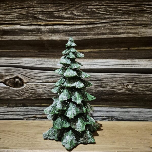 Juletre grønn snøglitter 17cm