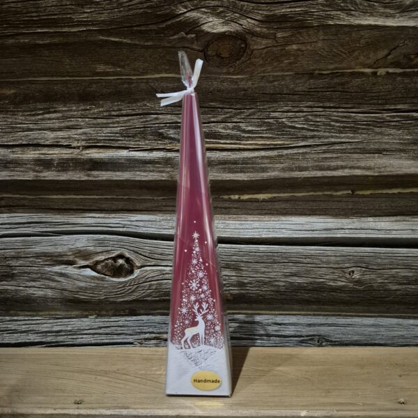 Pyramidelys rød dyremotiv 25cm