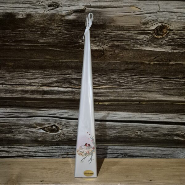 Pyramidelys hvit dompapp 35cm