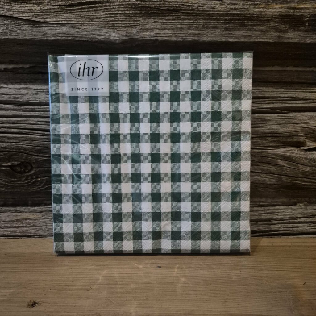 Grønn rutete serviett 33x33cm