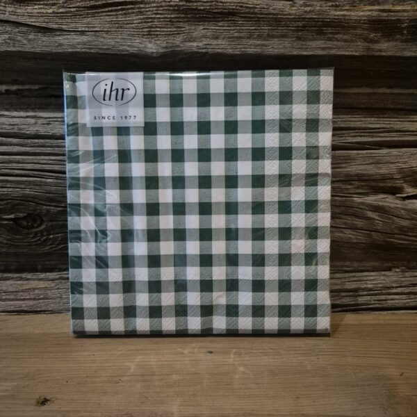 Grønn rutete servietter 33x33 Grønn rutete servietter 33x33