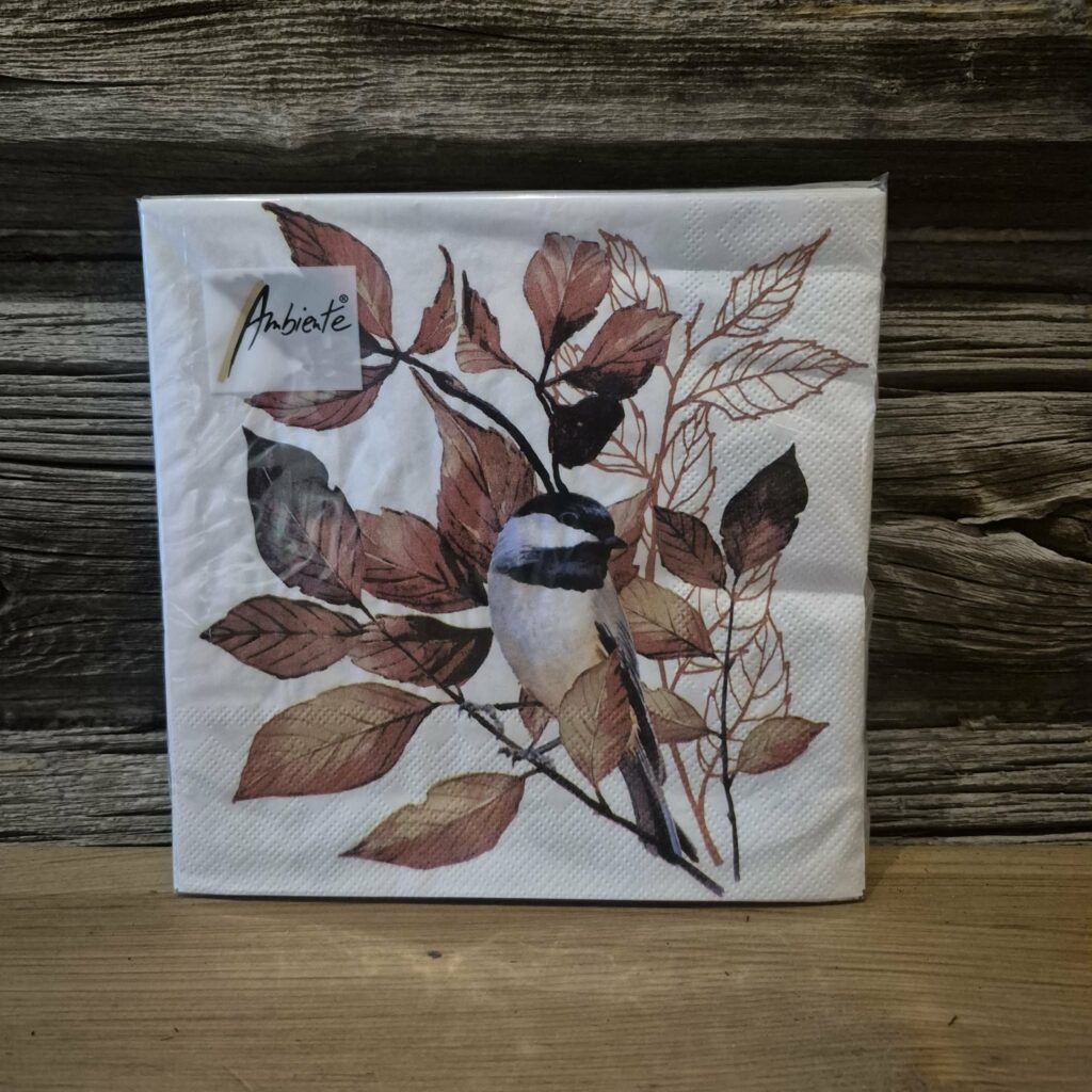 Fugl høstblad serviett 33x33cm